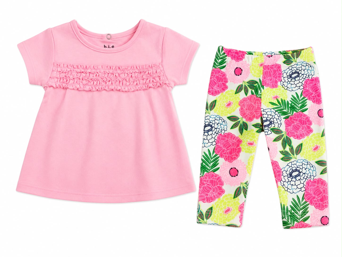 Conjunto rosado de flores Kids land