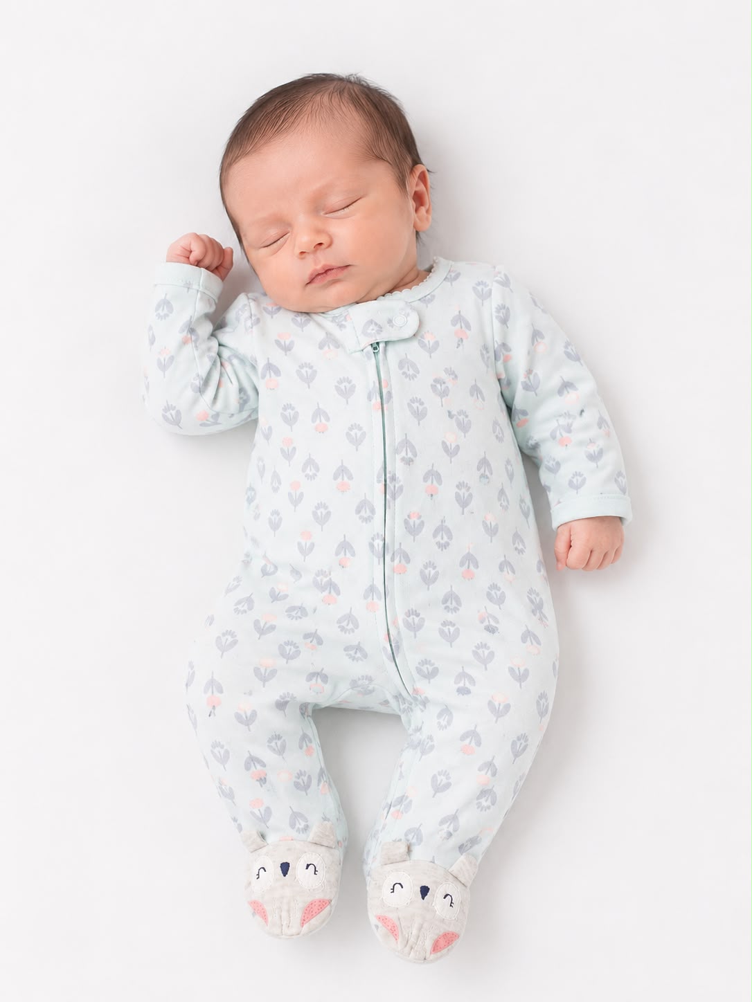 Pijama entera celeste de flores Kids land