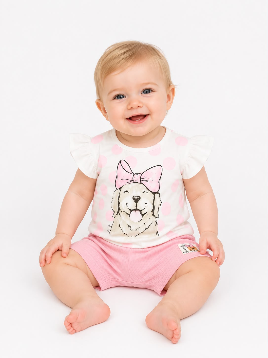 Conjunto perrita lazo rosado Quimby