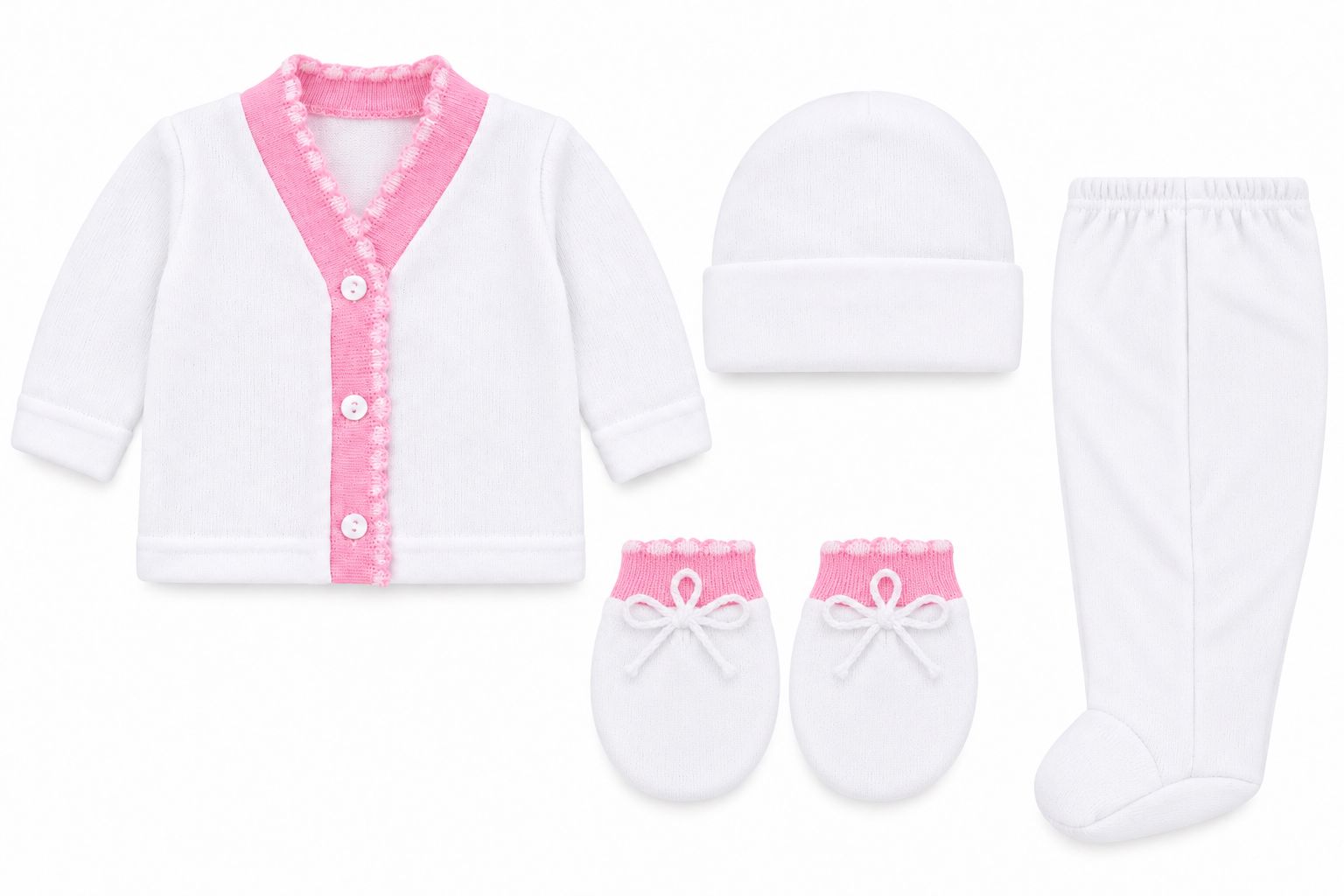 Salida de Hospital rosado con pantalón Filato italiano