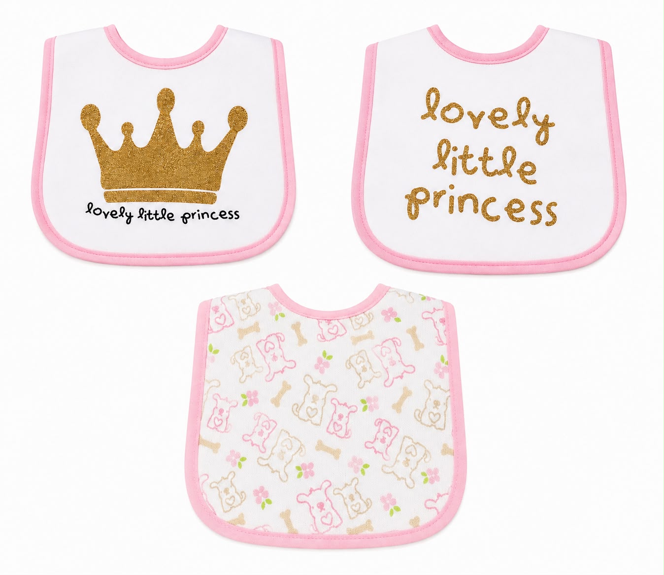 Set de 3 baberos princesa Cutie Baby