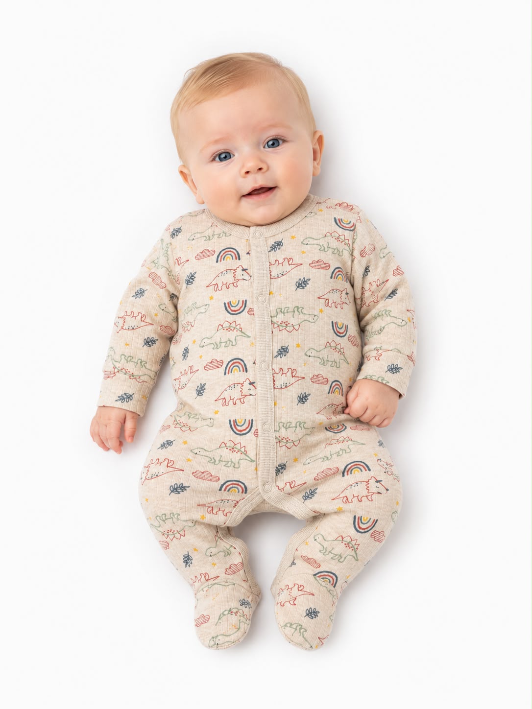 Pijama broches dino beige Little and loved