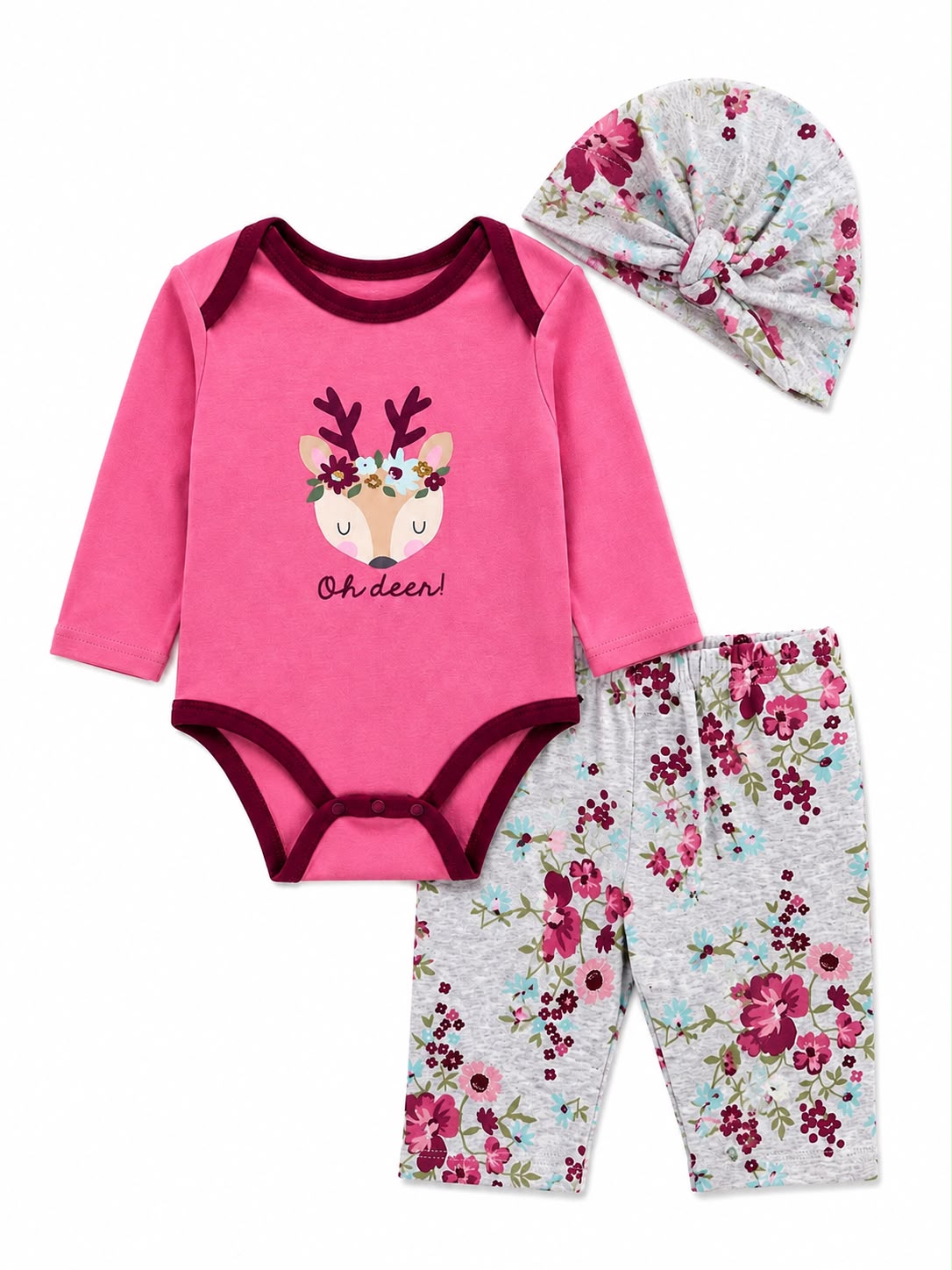 Set de 3 piezas para bebé venado Bon blues