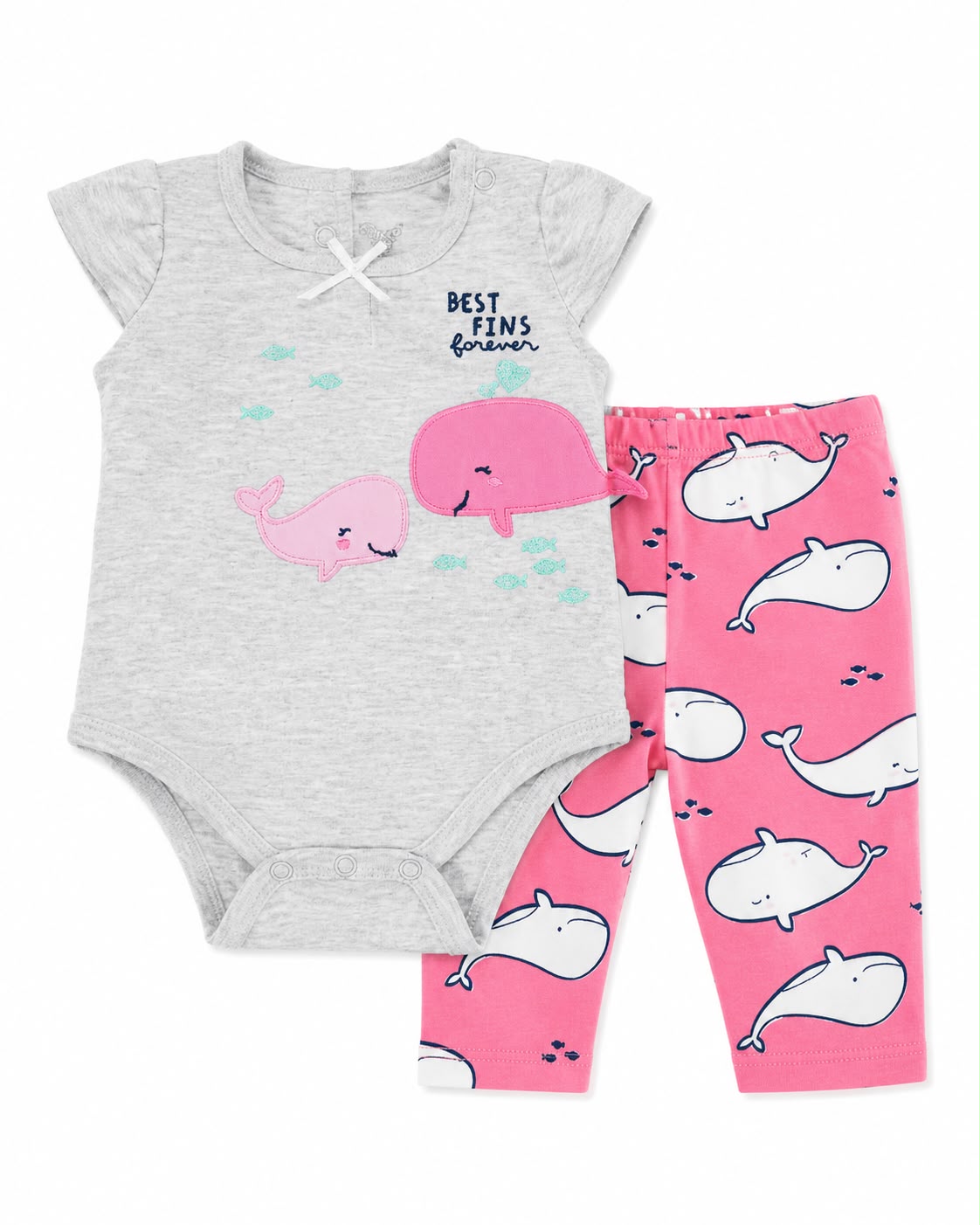 Conjunto ballenas rosado Kids land