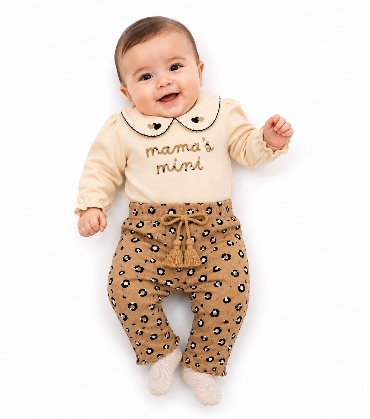 Conjunto beige animal print Cutie baby