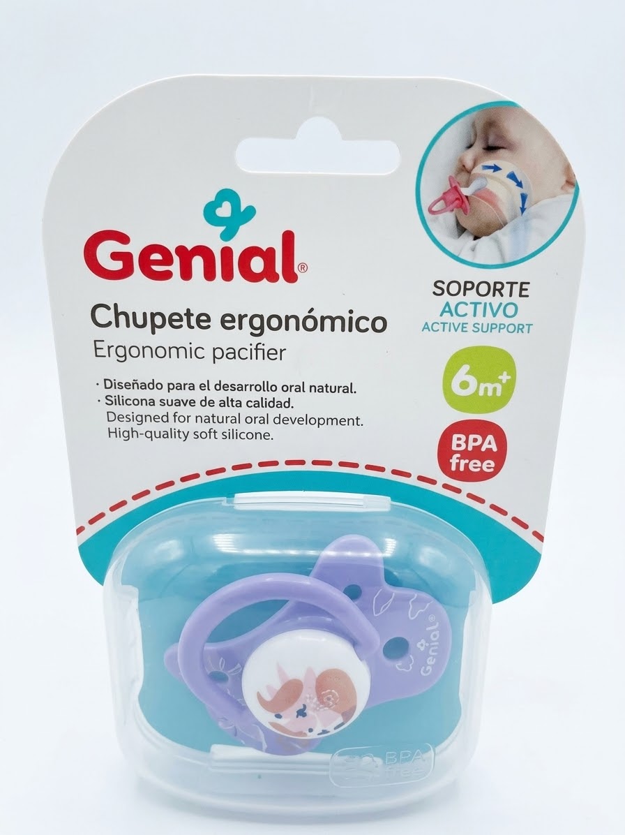 Chupeta ergonómica  lila unicornio Genial