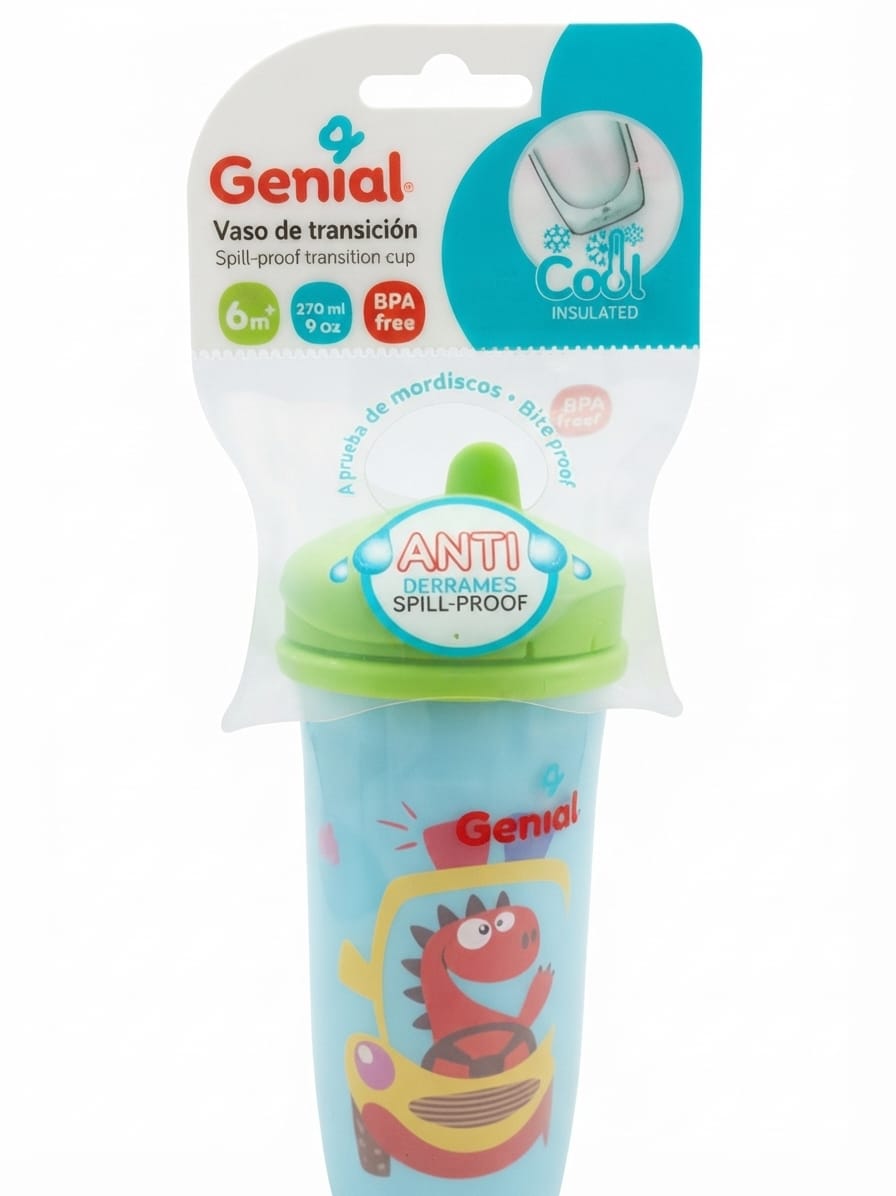 Vaso de transición antiderrames little dino Genial