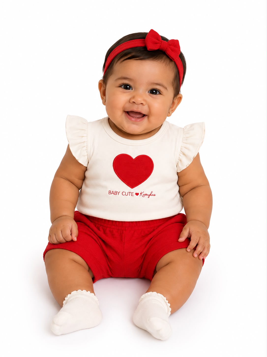 Conjunto corazón rojo para bebé Kamylus