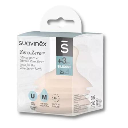 Set de 2 tetinas zero zero Suavinex +3