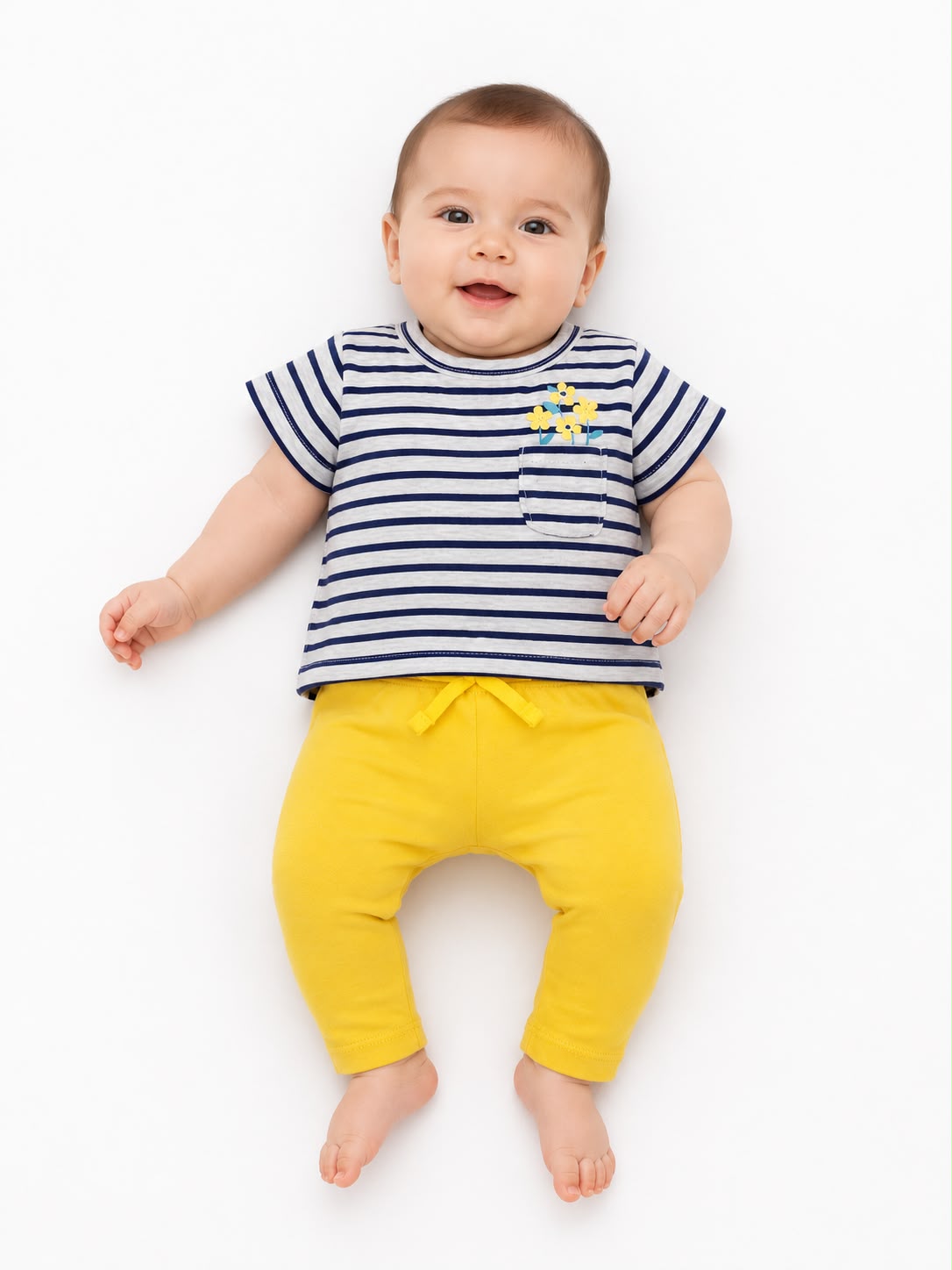 Conjunto amarillo rayas Kids land