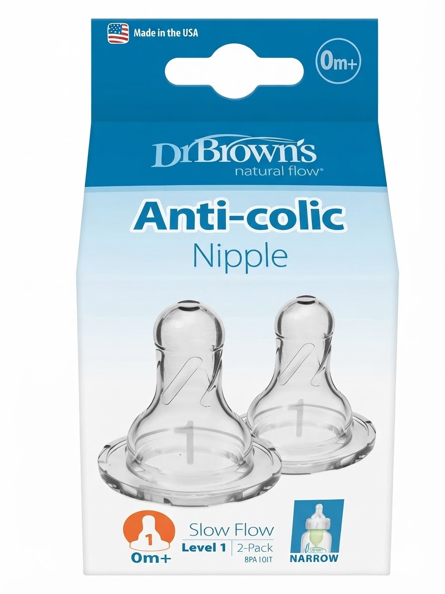 2 tetinas cuello estrecho nivel 1 Dr browns 0 +