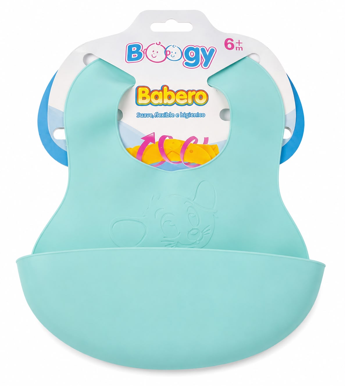 Babero celeste de silicón  Boogy