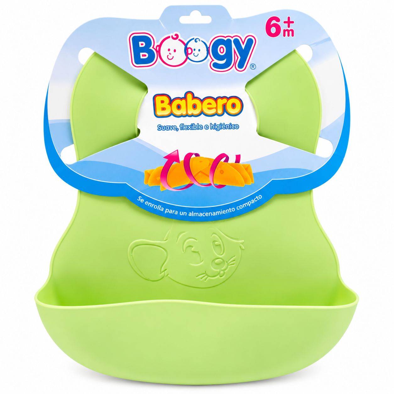 Babero verde de silicón Boogy