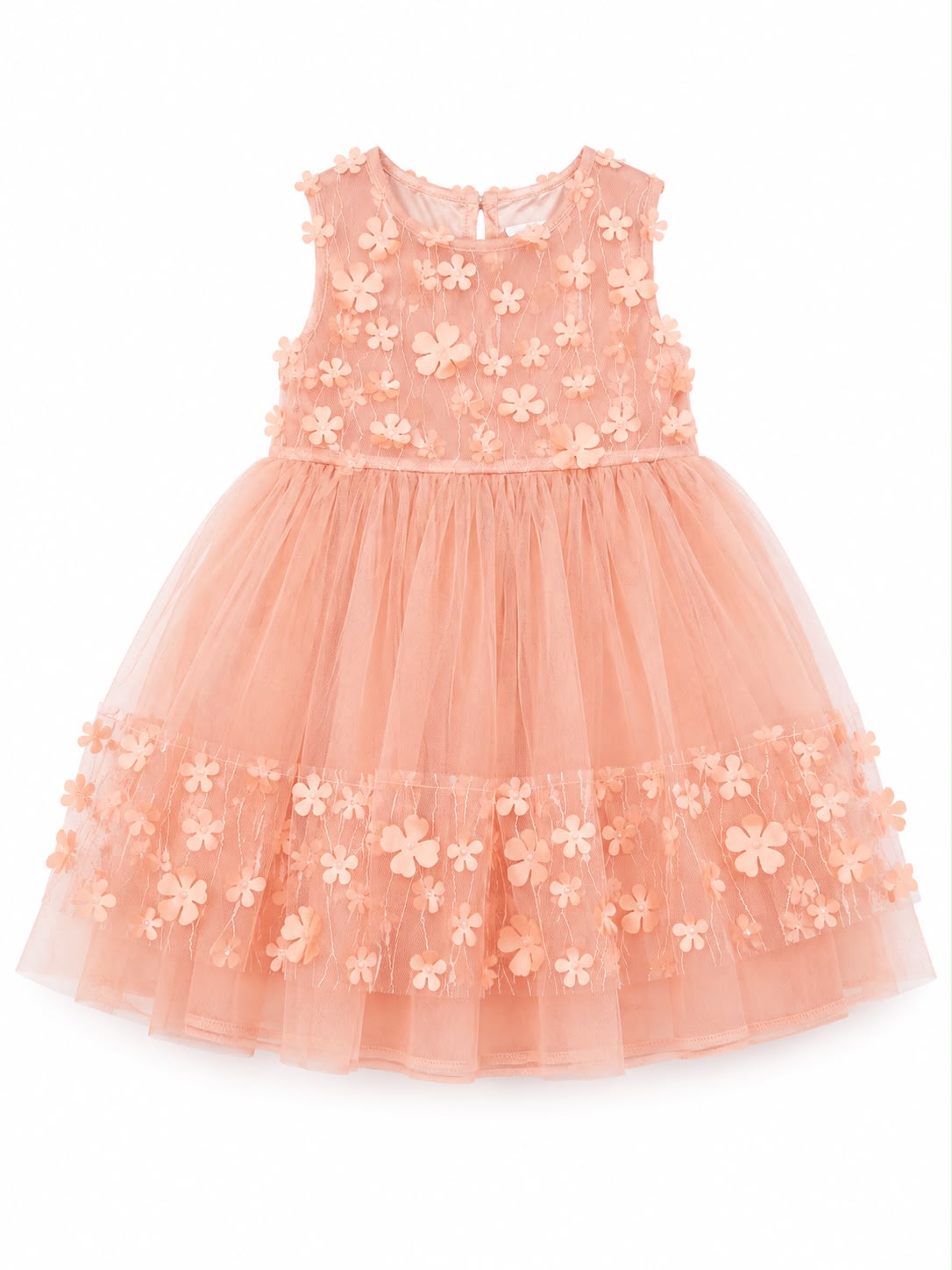 Vestido de fiesta melón para niña Tinytots