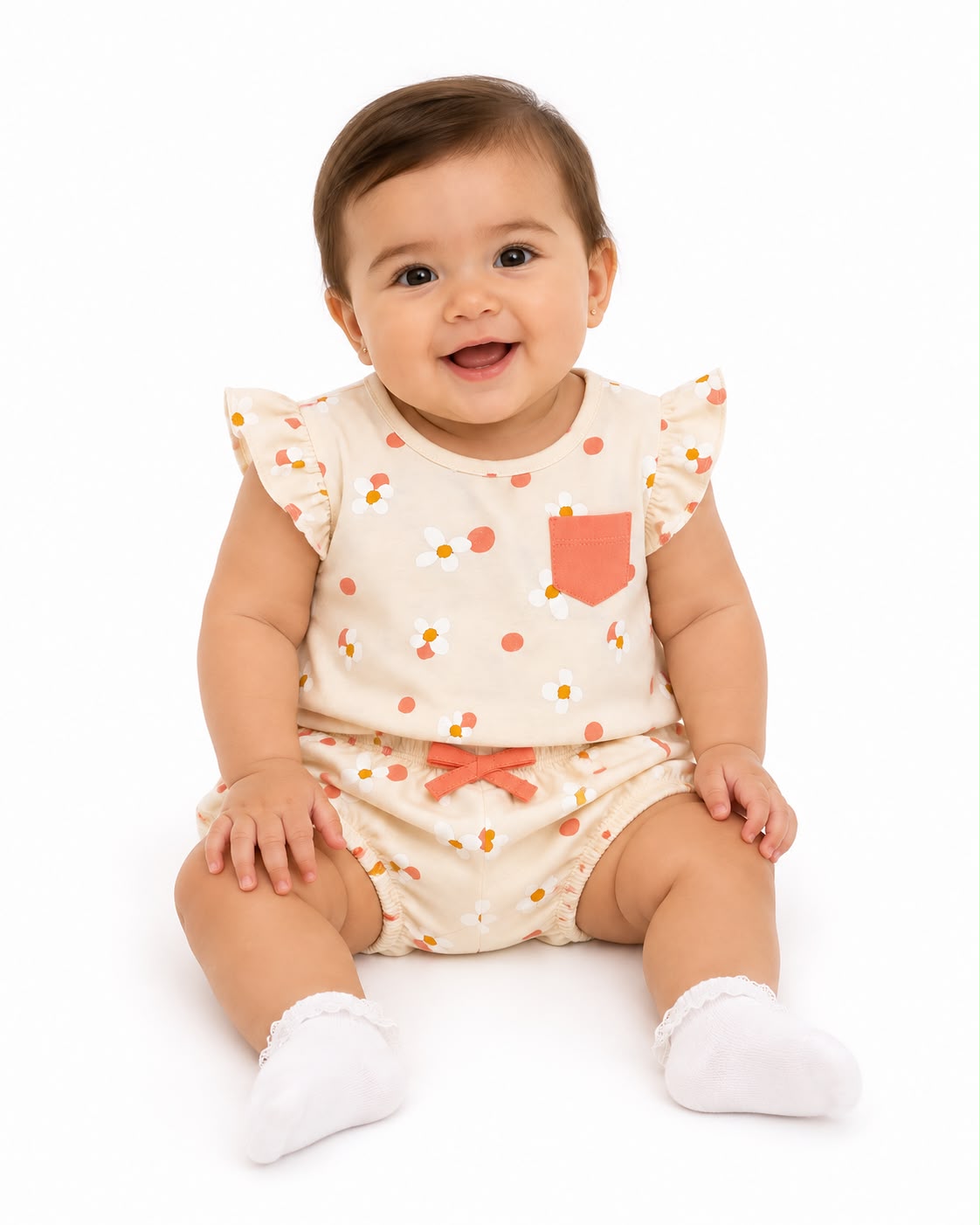 Conjunto beige de flores Everfit