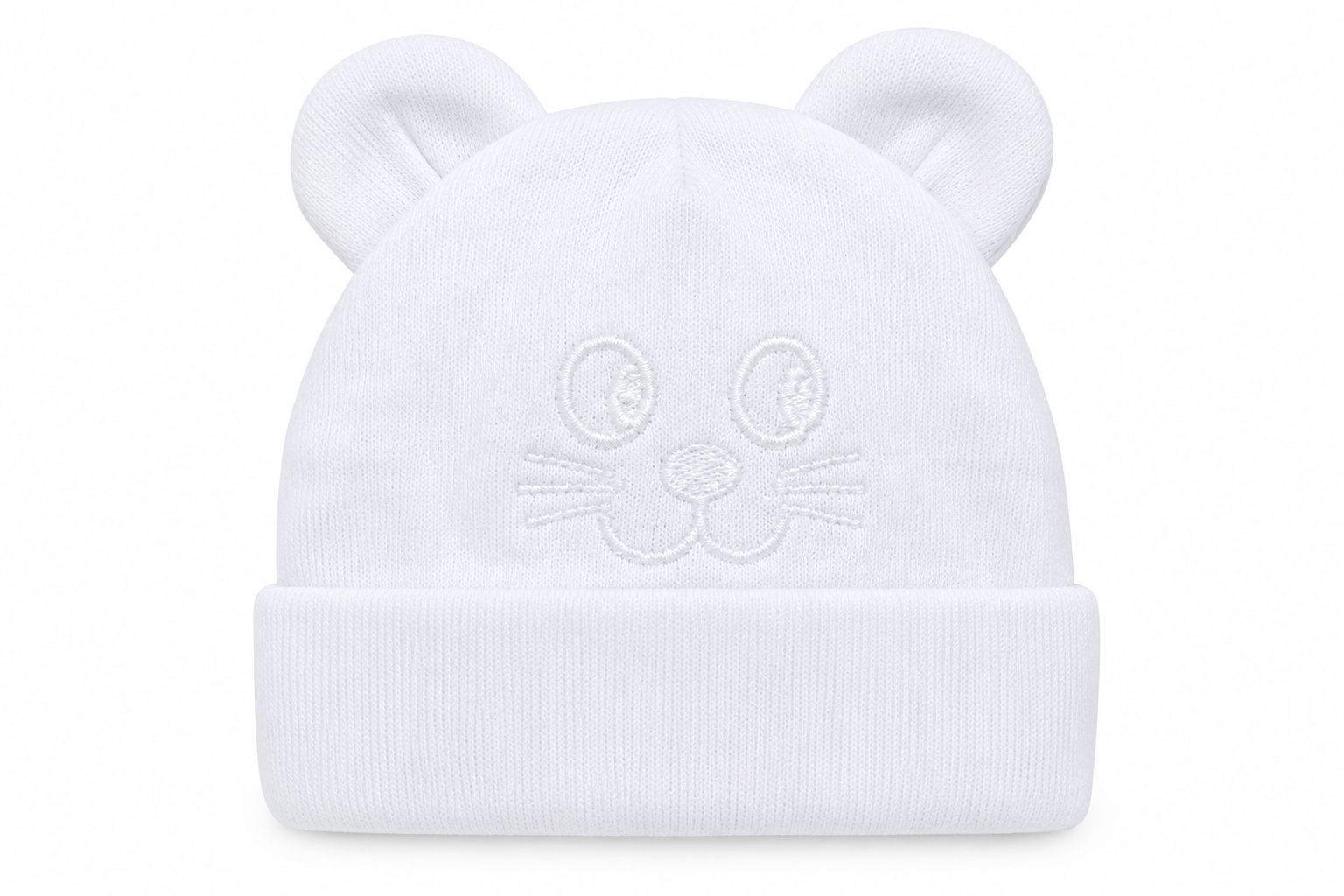 Gorro para bebé blanco con orejas Filato italiano