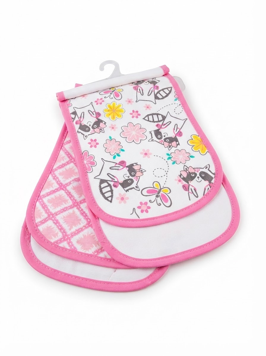 Set de 3 paños mapache  para eructos Wakids