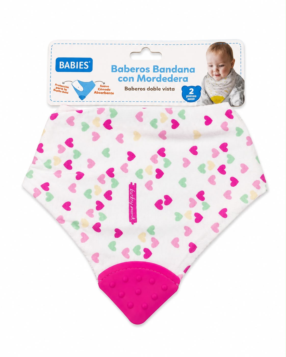 Set de 2 bandanas con mordedor Baby Mink
