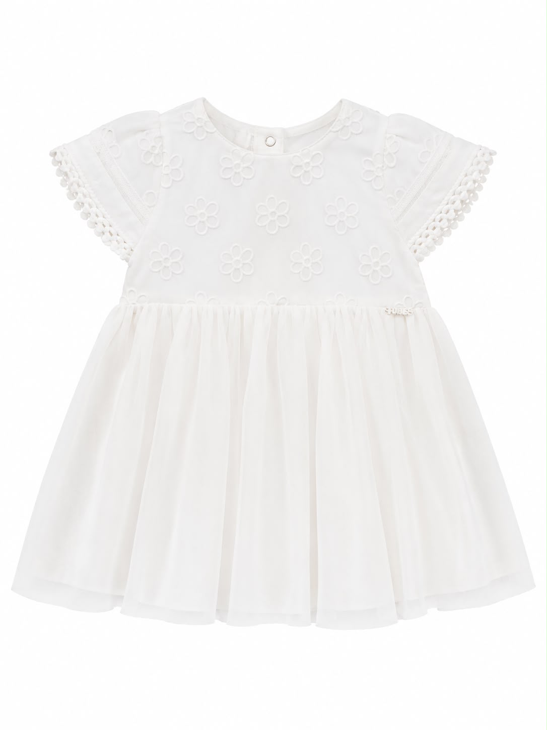 Vestido blanco de flores para bebé Kukie