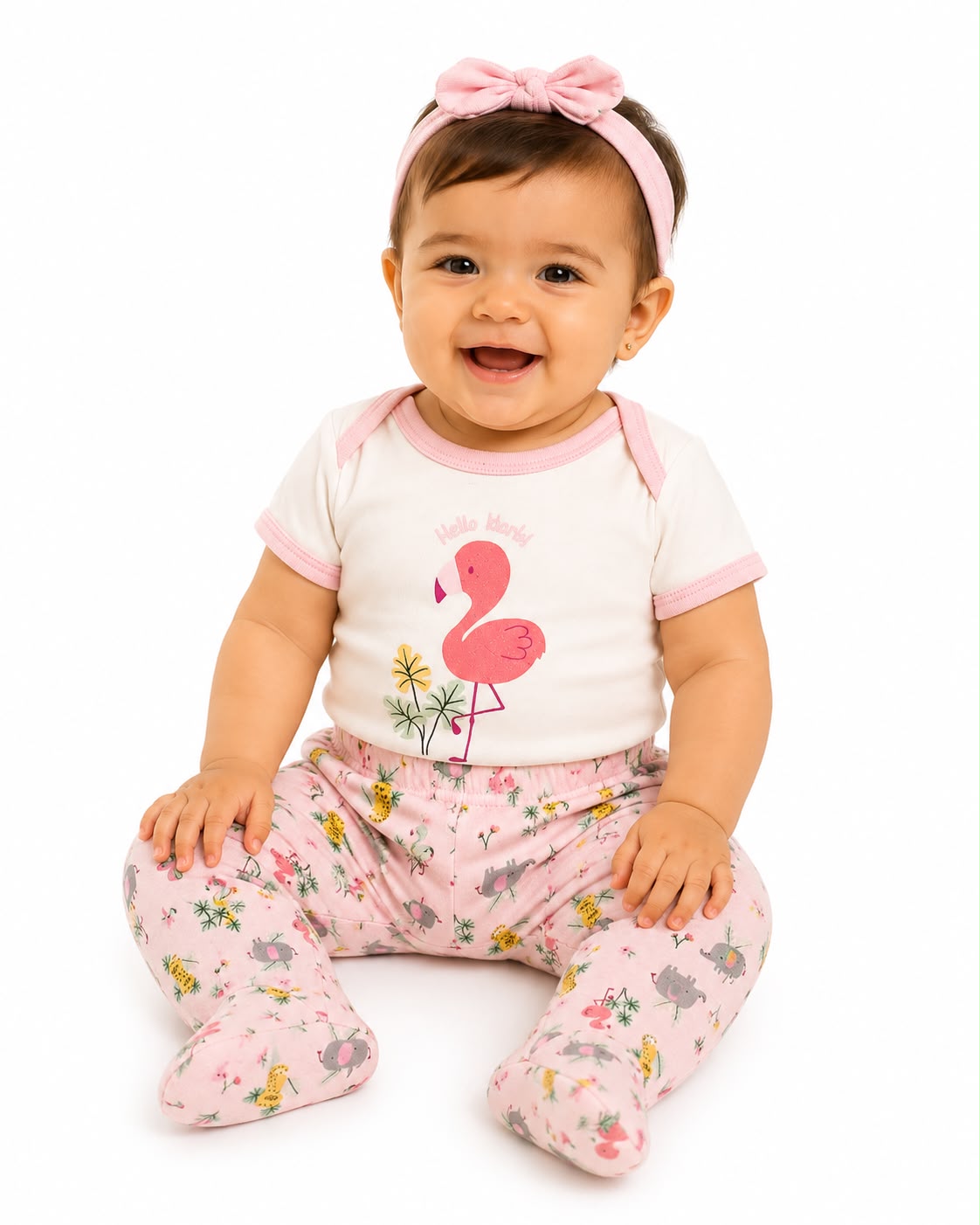 Set de 3 piezas flamingo y animales Tinytots
