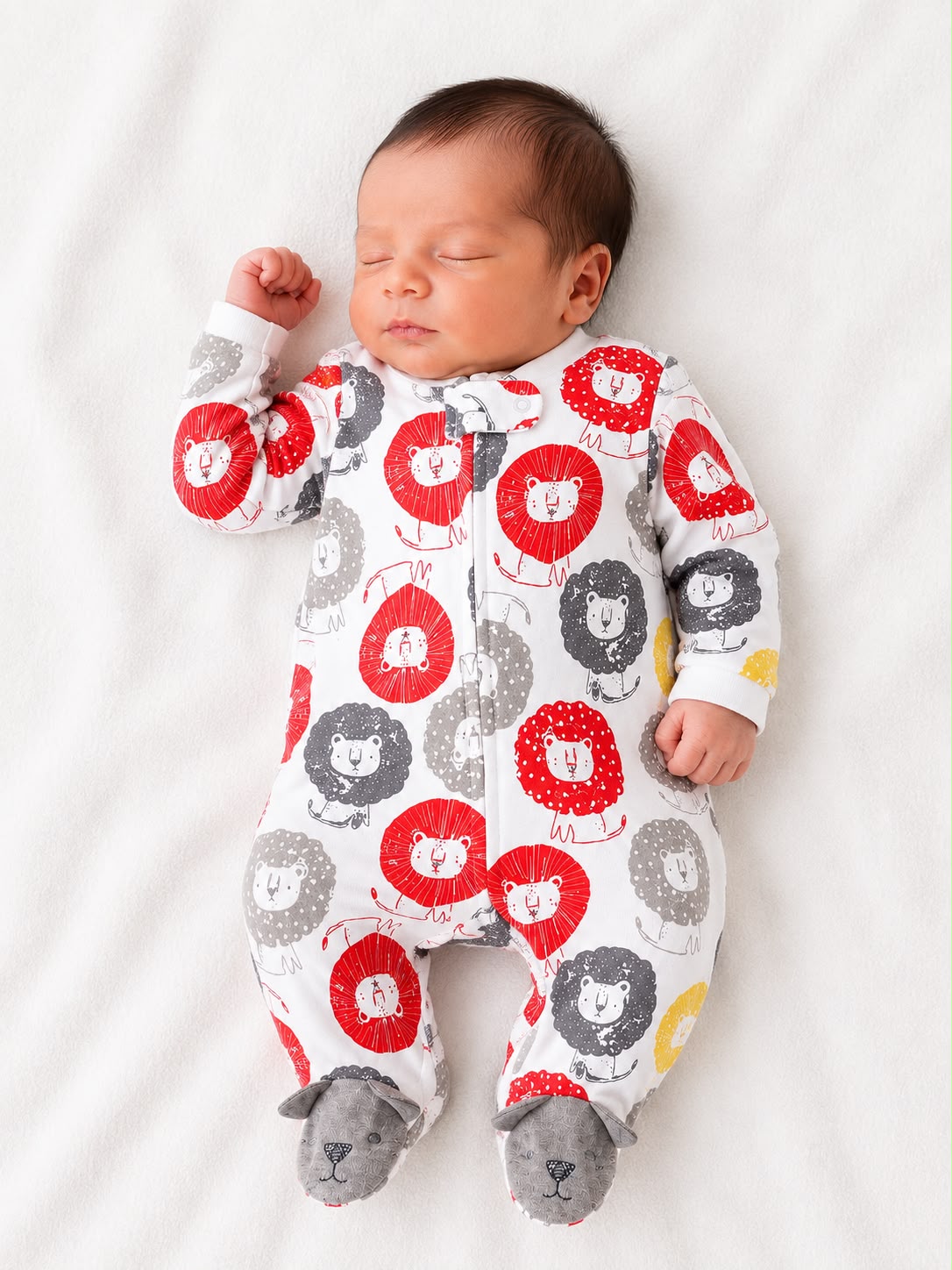 Pijama entera anaranjada de leones Kids land