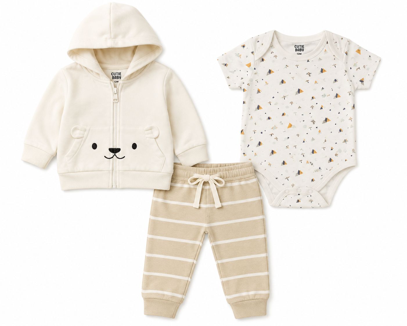 Conjunto 3 piezas beige