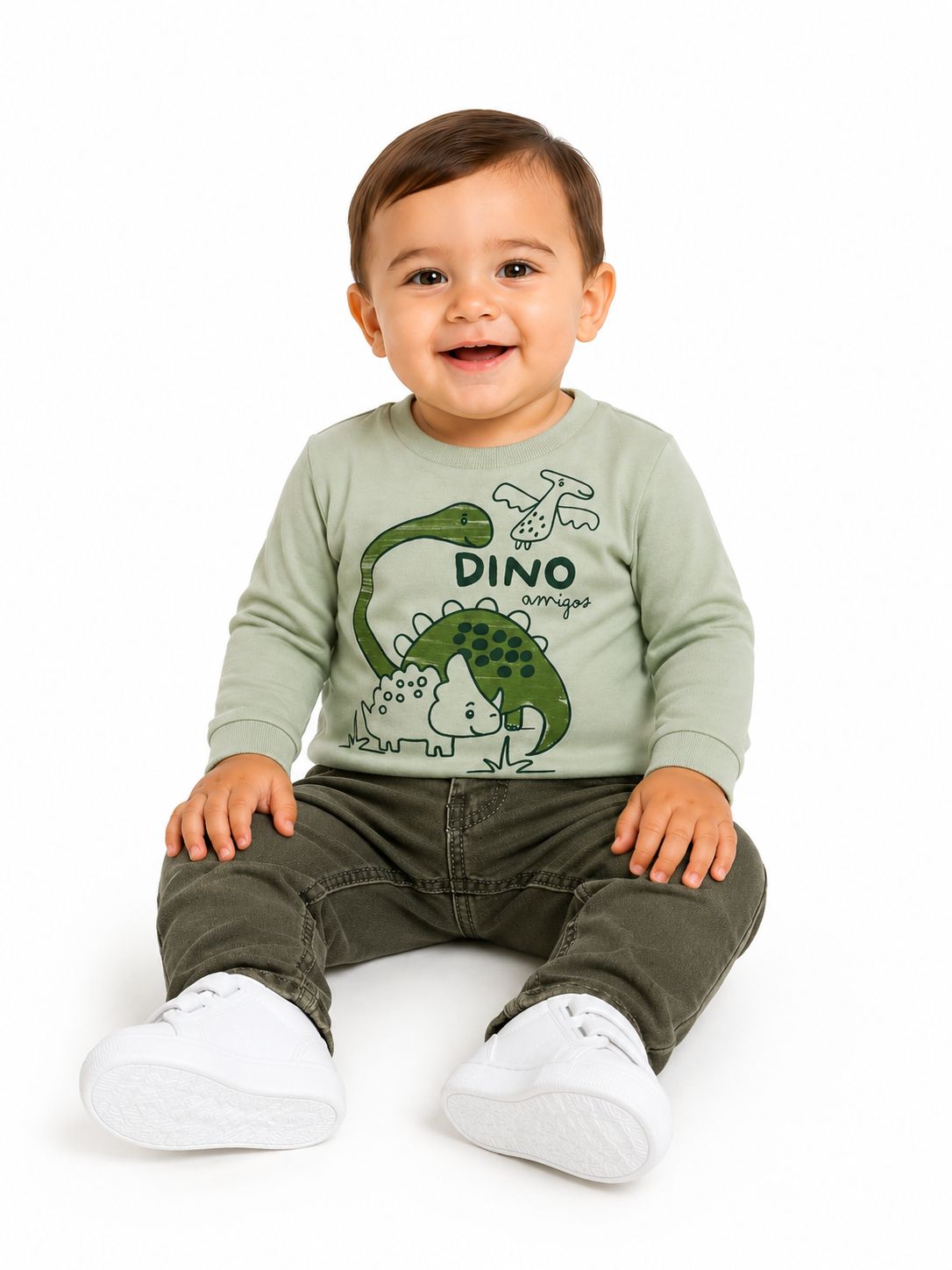 Camisa manga larga verde  dino amigos  Alenice