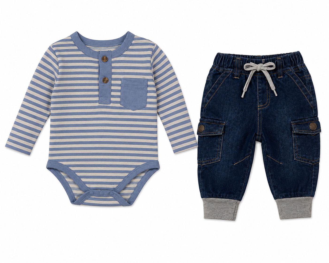 Conjunto rayas manga larga Bon blues