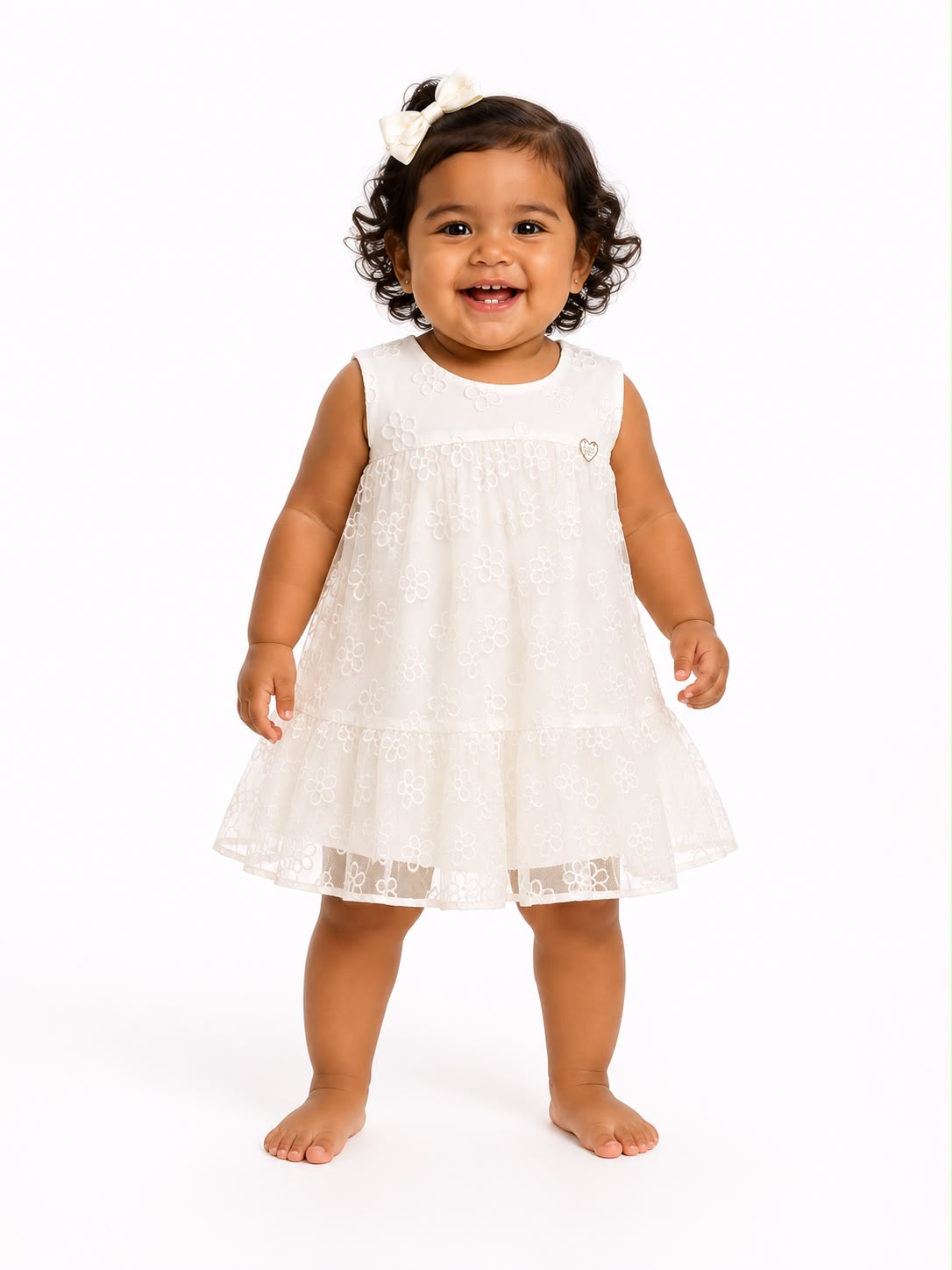 Vestido blanco para bebé Kukie