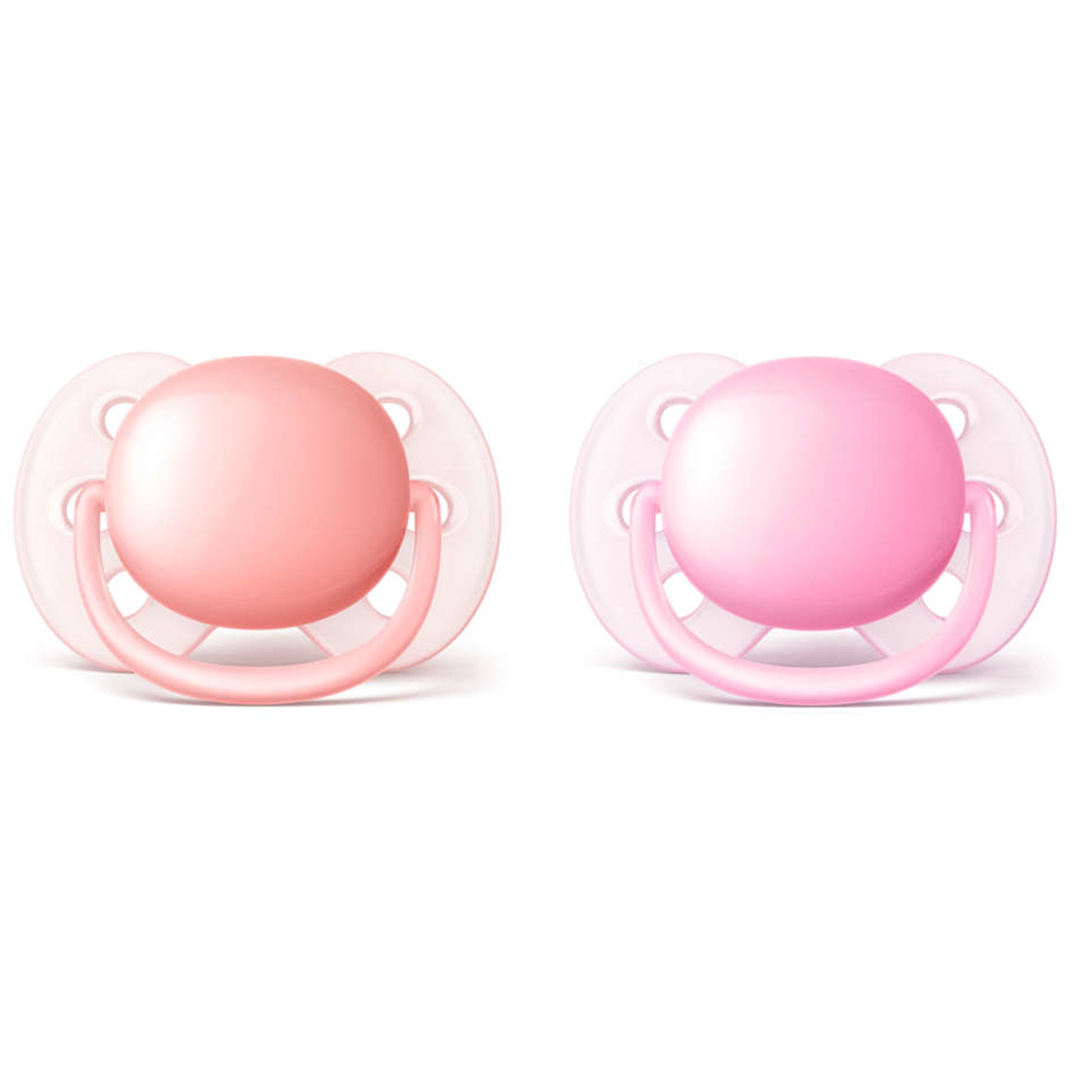 Set de 2 chupetas  rosadas Ultra  soft avent de 0 a 6 meses
