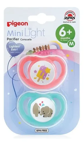 Set de 2 Chupeta Pigeon  mini light 6 +