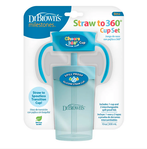 Vaso de Transición Milestones 360  sin Boquilla Dr Browns 10oz/300ml