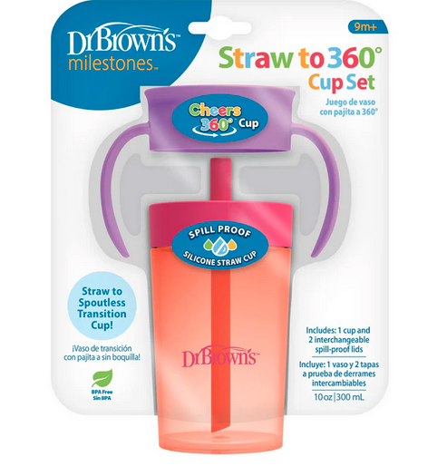 Vaso de Transición Milestones 360  sin Boquilla Dr Browns 10oz/300ml