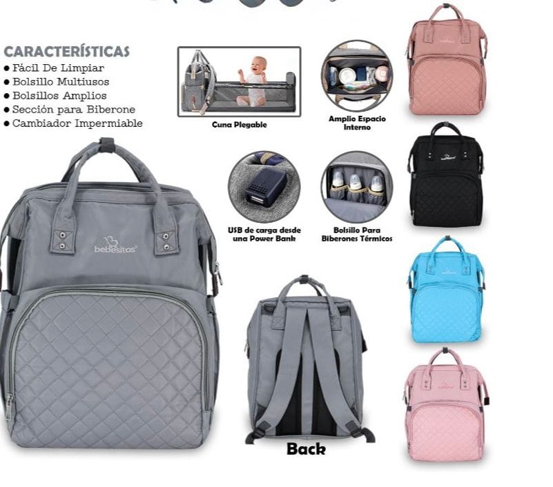 Bolso Pañalera Bebesitos Celeste