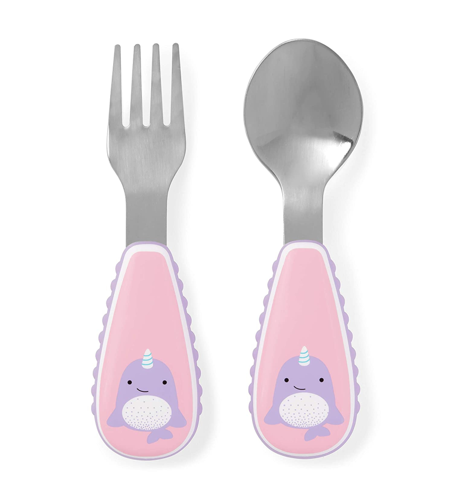 Set de tenedor y cuchara Ballena unicornio Skip Hop