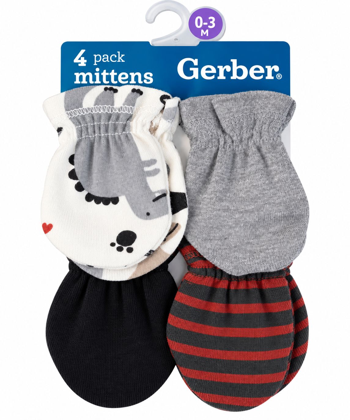 Set de 4 Guantes para niño dinos  Gerber