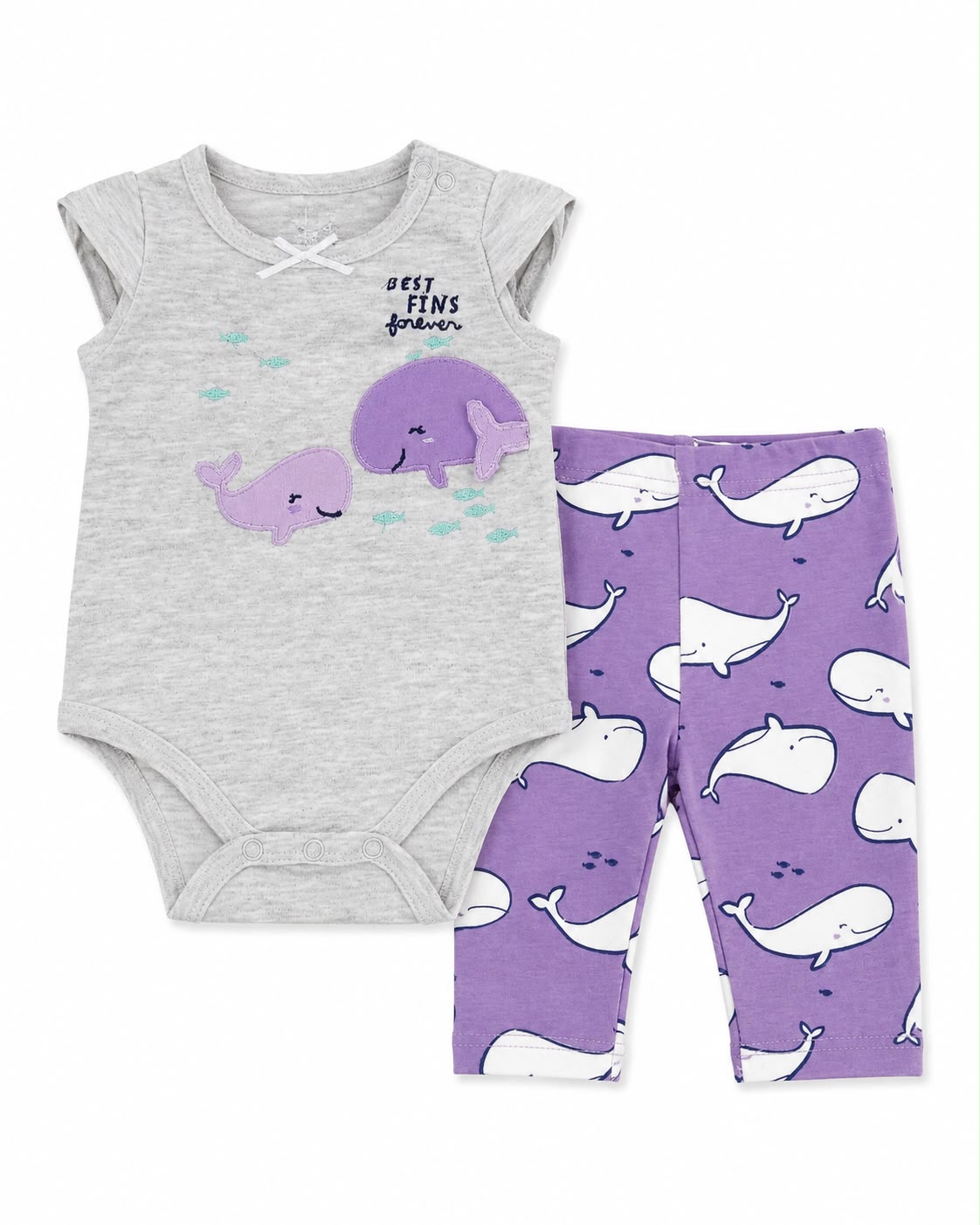Conjunto ballenas morado Kids land