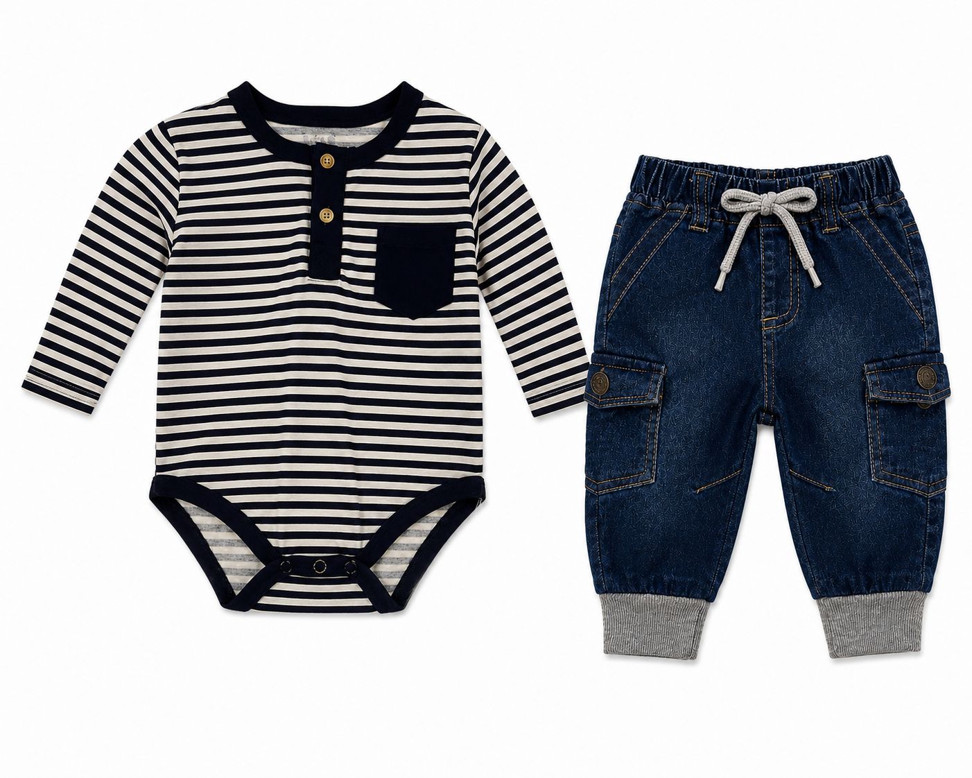 Conjunto rayas manga larga Bon blues