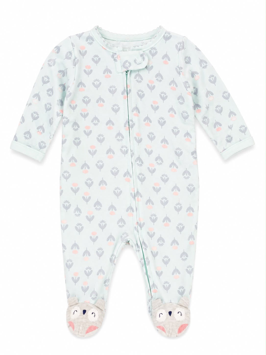 Pijama entera celeste de flores Kids land