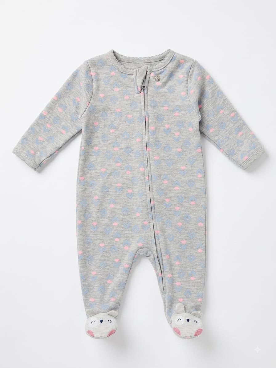 Piajma entera gris de flores Kids land