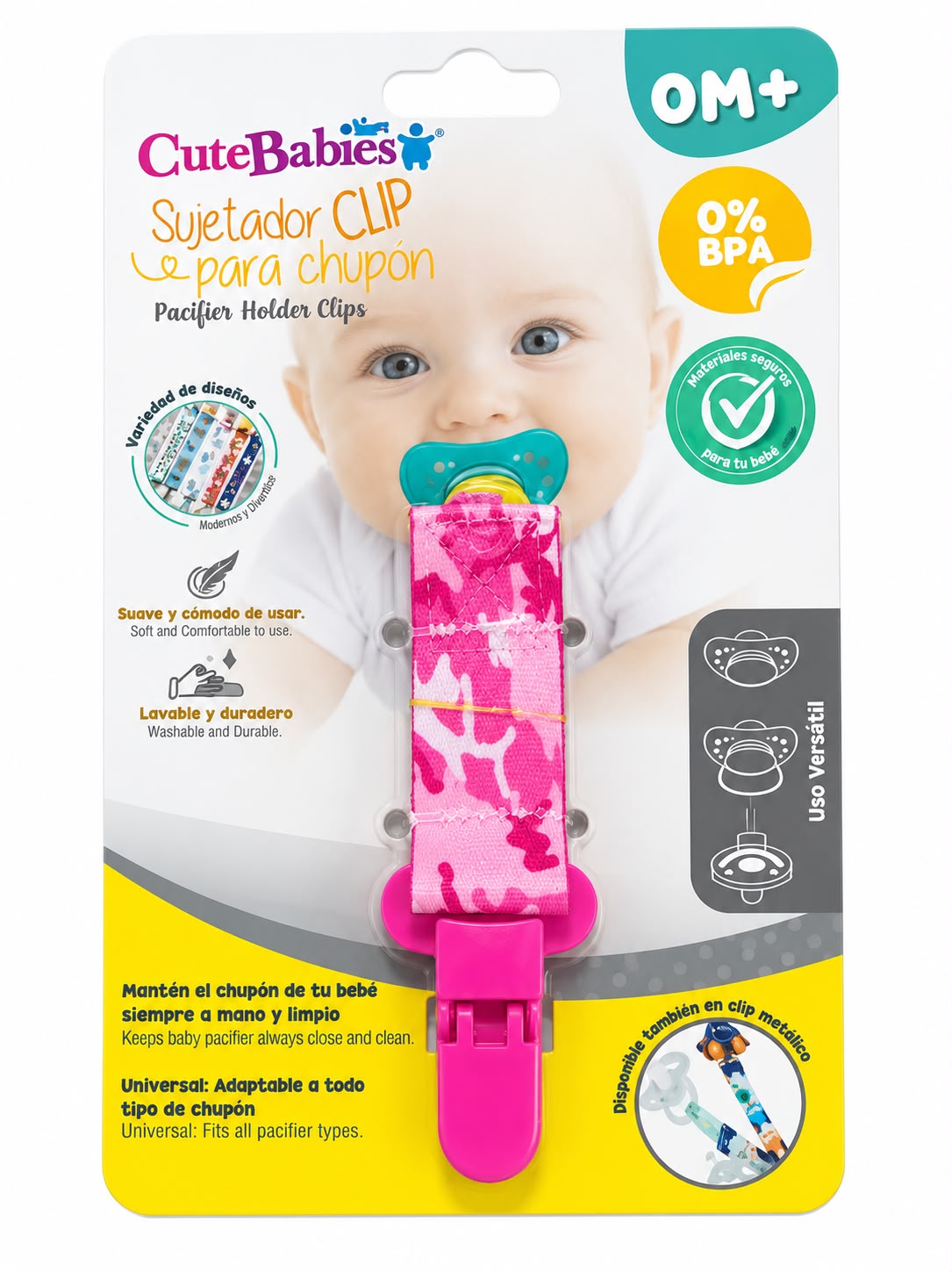 Sujetador de chupeta fucsia Cute Babies