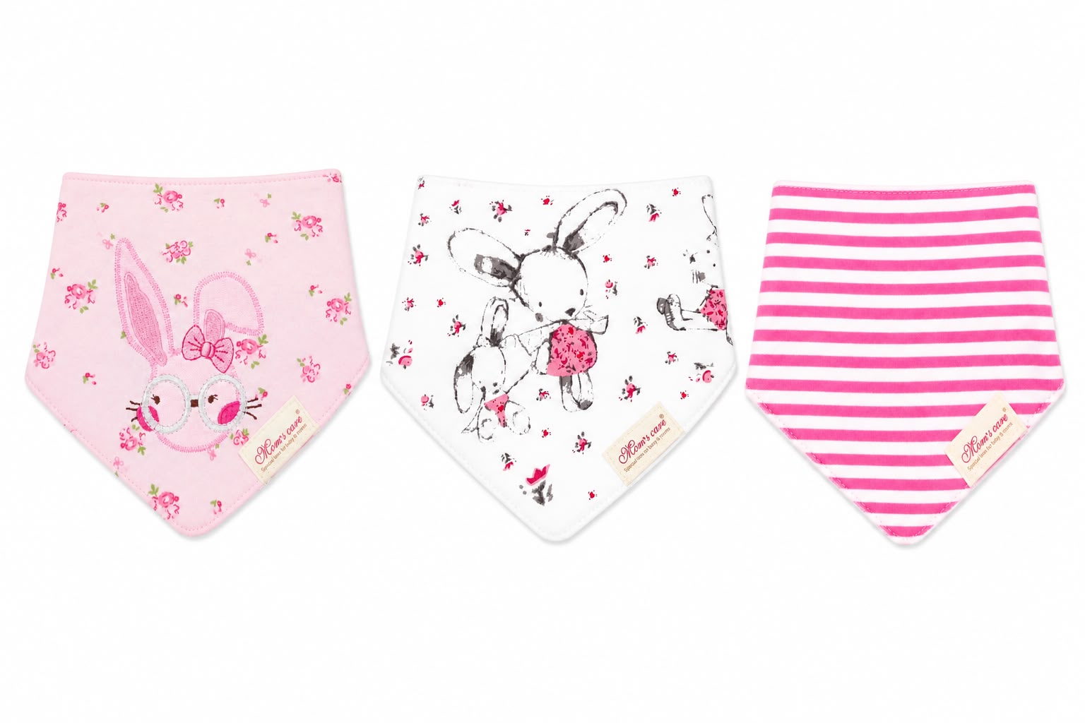 Set de 3 bandanas coneja rosa Moms care