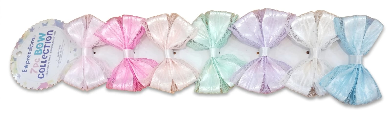 Set de 7 piezas  de lazos para el cabello Expressions