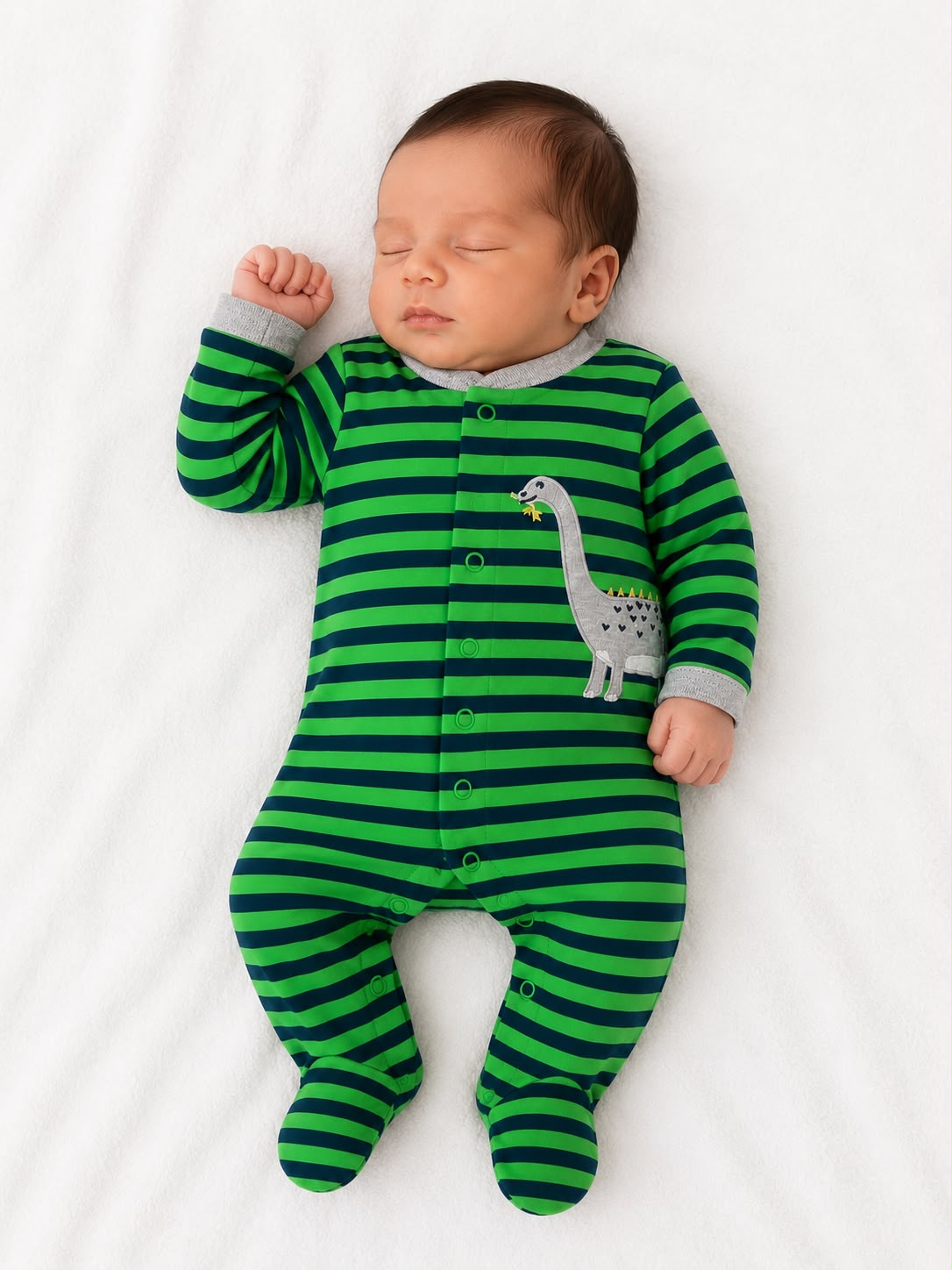 Pijama entera de rayas verde Kids land
