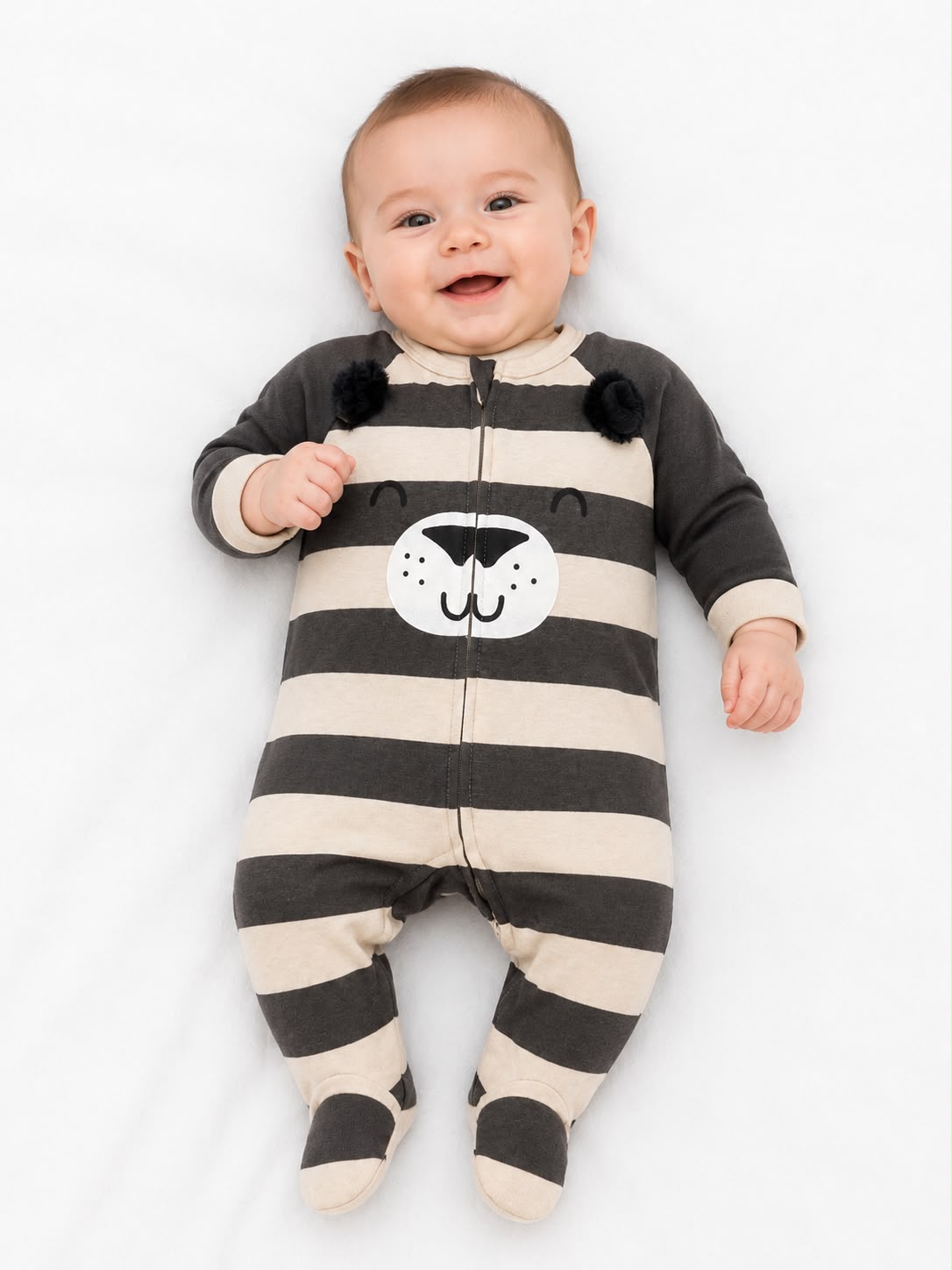 Pijama entera de rayas beige Kids land