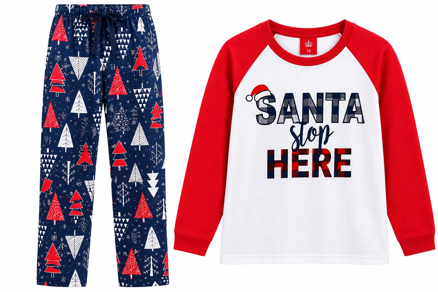 Pijama navideña Santa stop here Miró Christmas