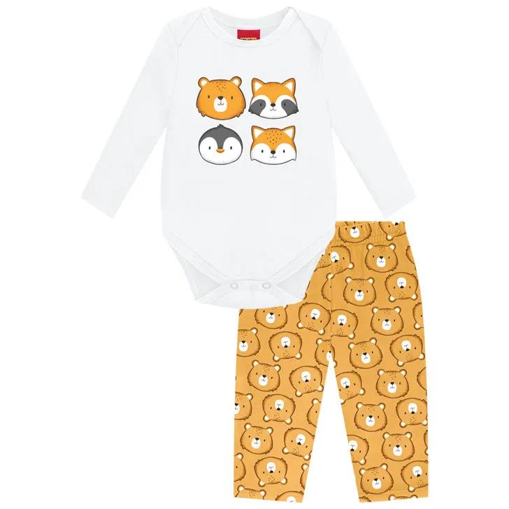 Prendas para niños ( kyly  ) cara animalitos amarillo