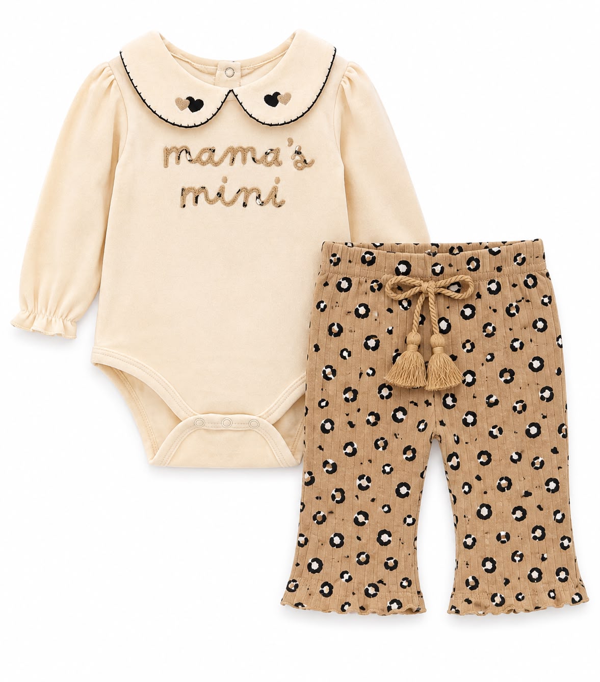 Conjunto beige animal print Cutie baby