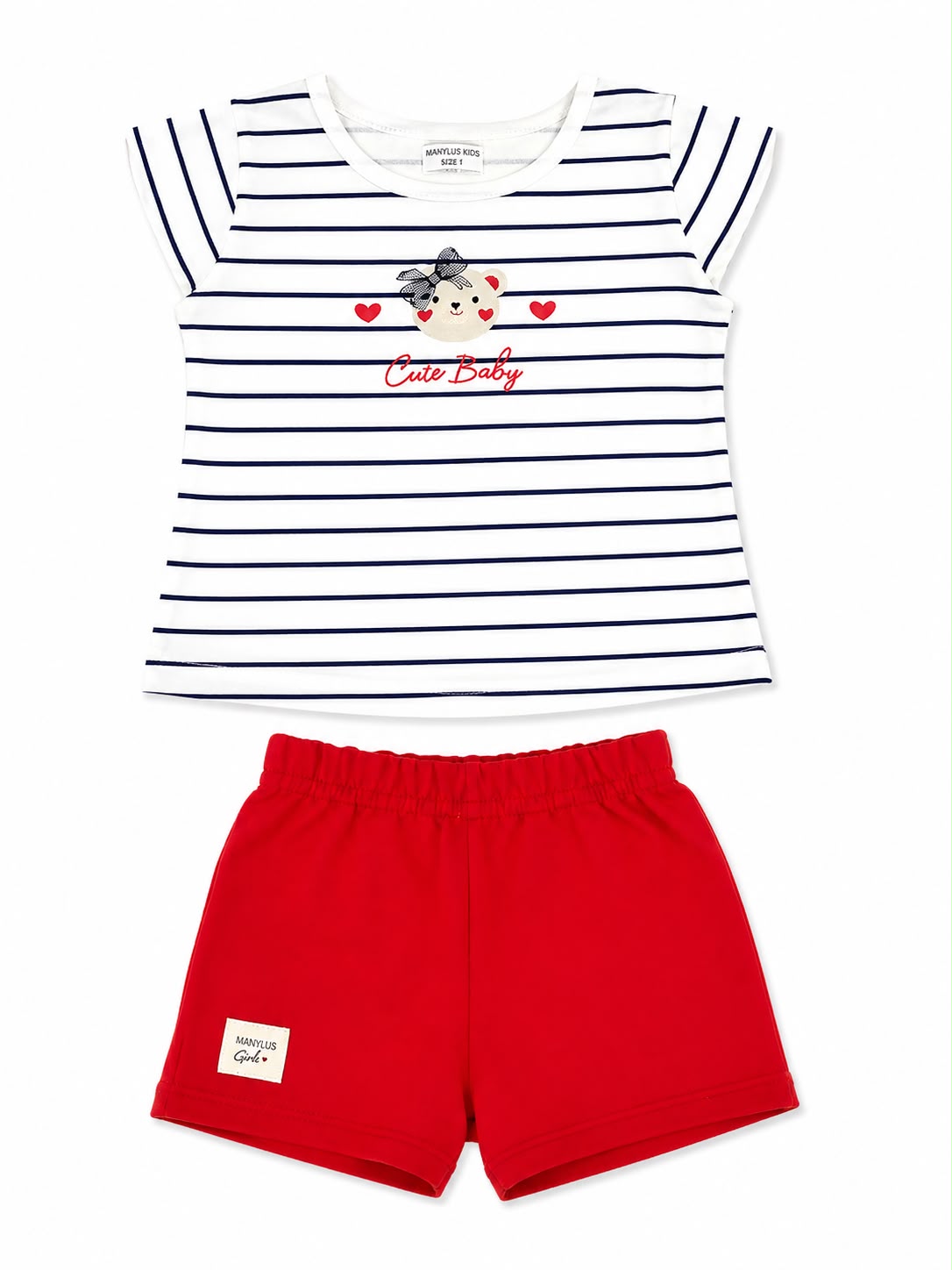 Conjunto osita rayas rojo Kamylus