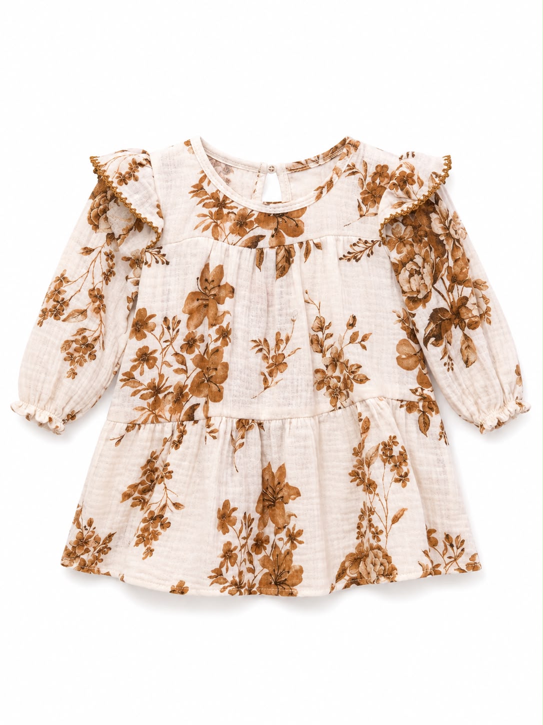 Vestido bebé flores doradas Milon